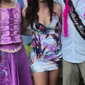 Blue Blush Pink Mini Dress for Festive Occasions